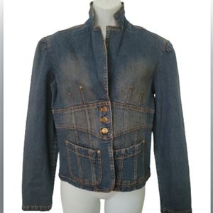 Yuka Jeans Denim Blue Jean Jacket Size Large Petite New with tags